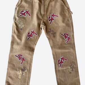 Chrome Hearts Carhartt Tan Sex Records Cross Patch Carpenter Jeans